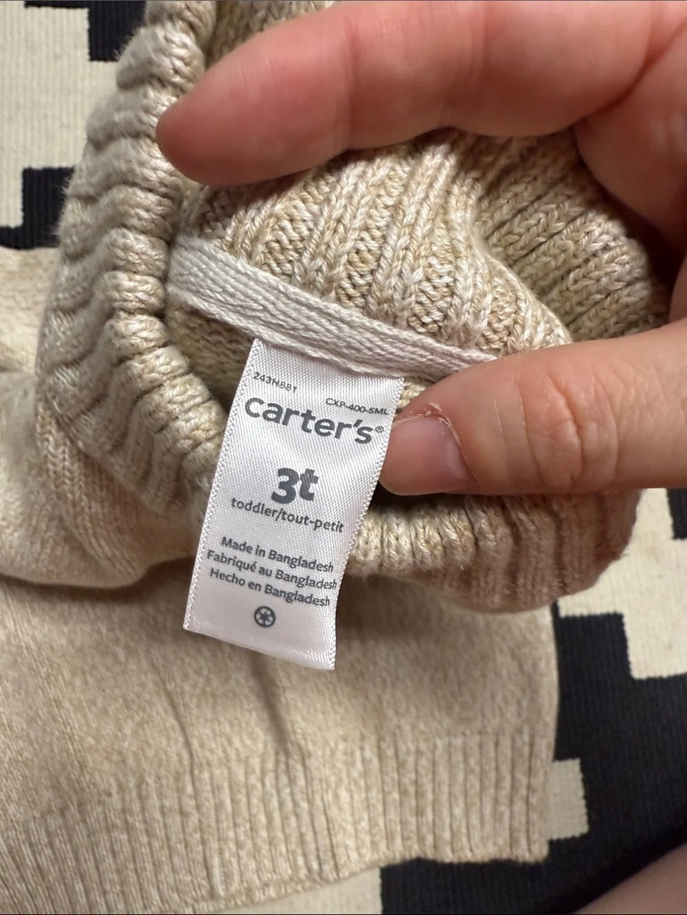 Carter's Cream Half-Zip Knit Pullover